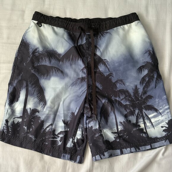 George Swimming Shorts Tropical Palm Trees, Purple/Blue Shades - Picture 1 of 3